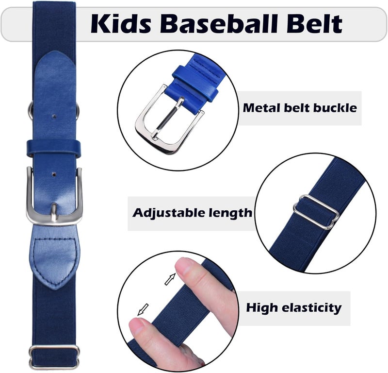 EDCYF Kids Baseball or Softball Socks and Belt Combo Set Softball Knee Socks High Tube Soccer Socks for Youth Boys Girls - Image 3